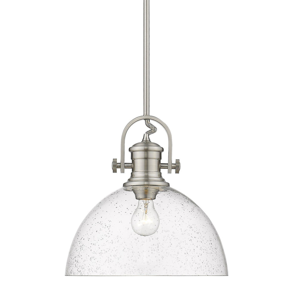 Hines 13"w Pewter Adjustable Pendant with Seeded Glass Ceiling Golden Lighting 