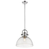 Hines 13"w Pendant in Chrome with Seeded Glass Ceiling Golden Lighting 