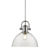 Hines 13"w Pendant in Chrome with Seeded Glass Ceiling Golden Lighting 