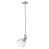 Hines 7"w Mini Pendant in Pewter with Seeded Glass Ceiling Golden Lighting 