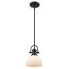 Hines Mini Pendant in Black with Opal Glass Ceiling Golden Lighting 