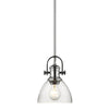 Hines Mini Pendant in Chrome with Seeded Glass Ceiling Golden Lighting 