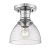 Hines 7"w Semi-flush in Chrome with Seeded Glass Ceiling Golden Lighting 