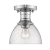 Hines 7"w Semi-flush in Chrome with Seeded Glass Ceiling Golden Lighting 