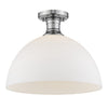 Hines 14" Semi-flush in Chrome with Opal Glass Ceiling Golden Lighting 