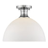Hines 14" Semi-flush in Chrome with Opal Glass Ceiling Golden Lighting 