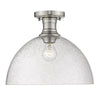 Hines 14" Semi-flush in Pewter with Seeded Glass Golden Lighting 