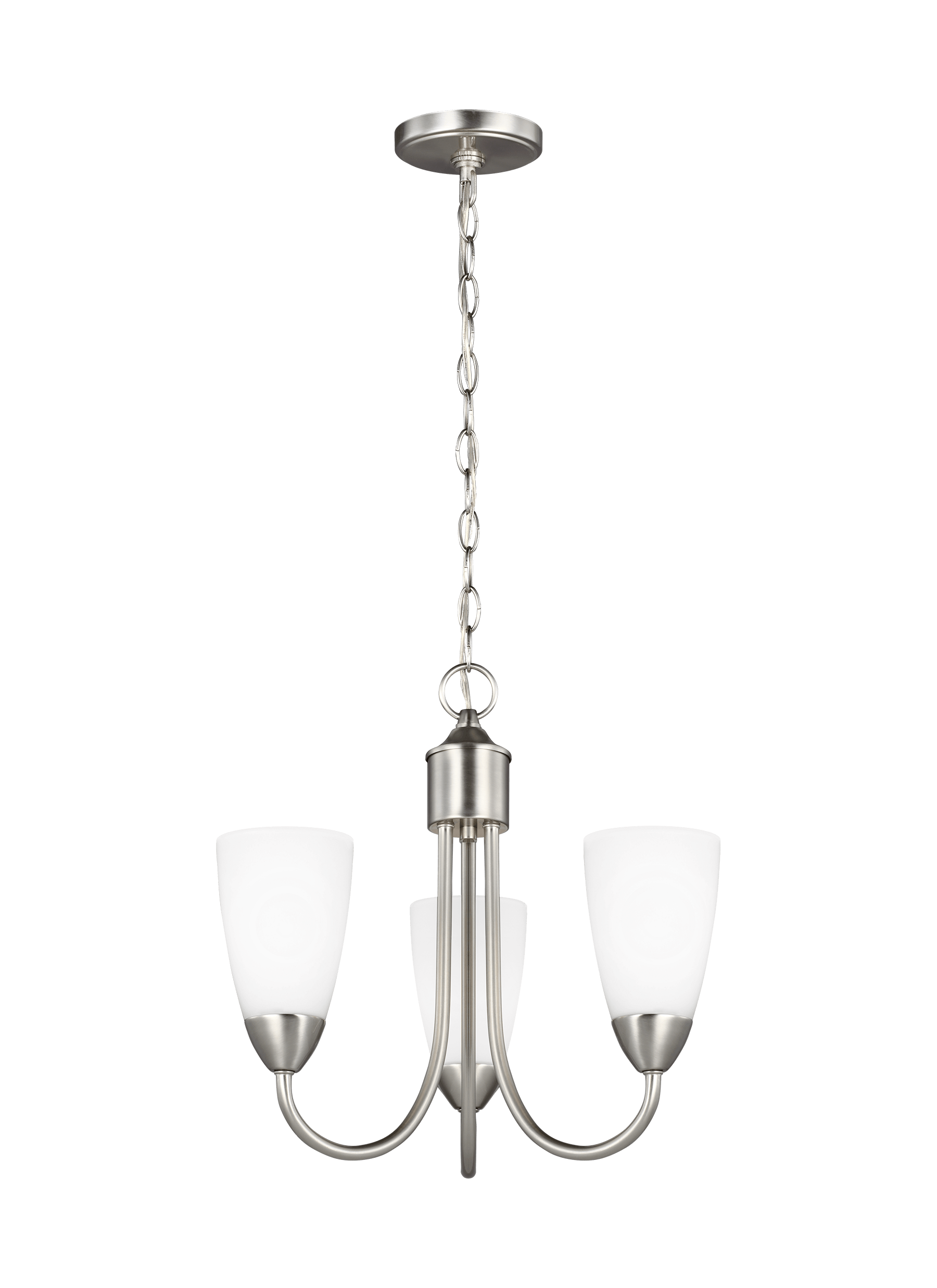 Seville Three Light Chandelier - Brushed Nickel Ceiling Sea Gull Lighting 