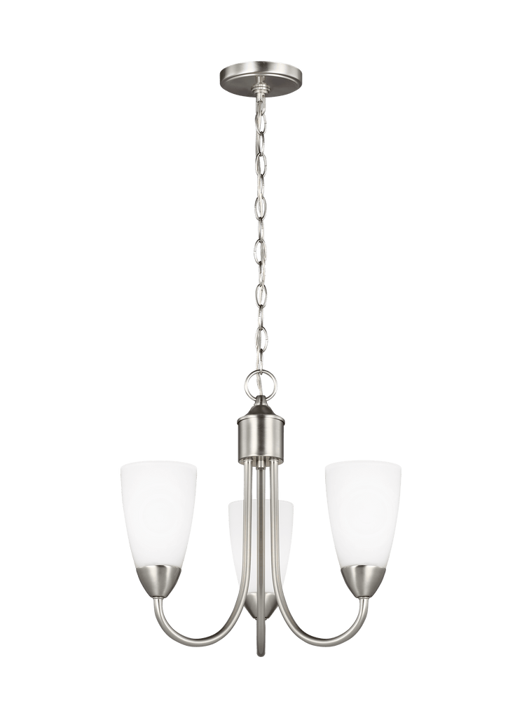 Seville ThreeLight LED Chandelier - Brushed Nickel Ceiling Sea Gull Lighting 