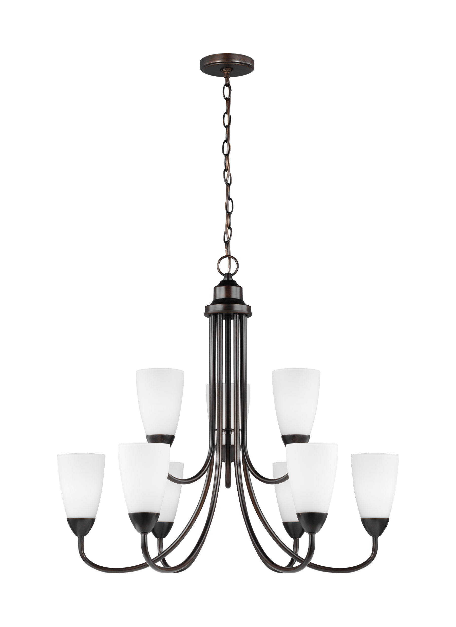 Seville Nine Light Chandelier - Burnt Sienna Ceiling Sea Gull Lighting 