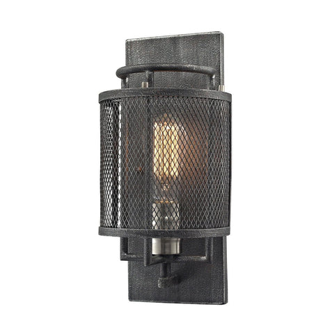 Slatington 1 Light Wall Sconce In Silvered Graphite And Brushed Nickel Wall Sconce Elk Lighting 