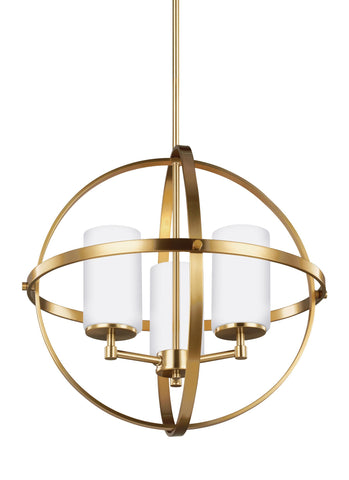 Alturas Three Light Chandelier - Satin Bronze Ceiling Sea Gull Lighting 