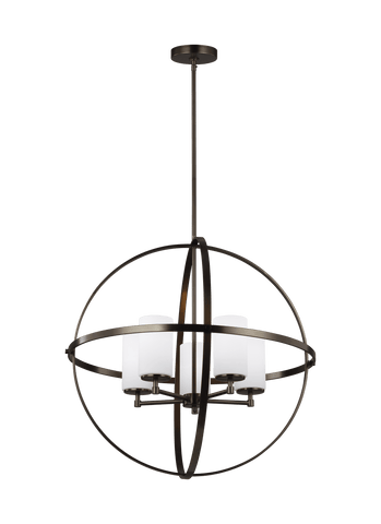 Alturas Five Light Chandelier - Brushed Oil Rubbed Bronze Ceiling Sea Gull Lighting 