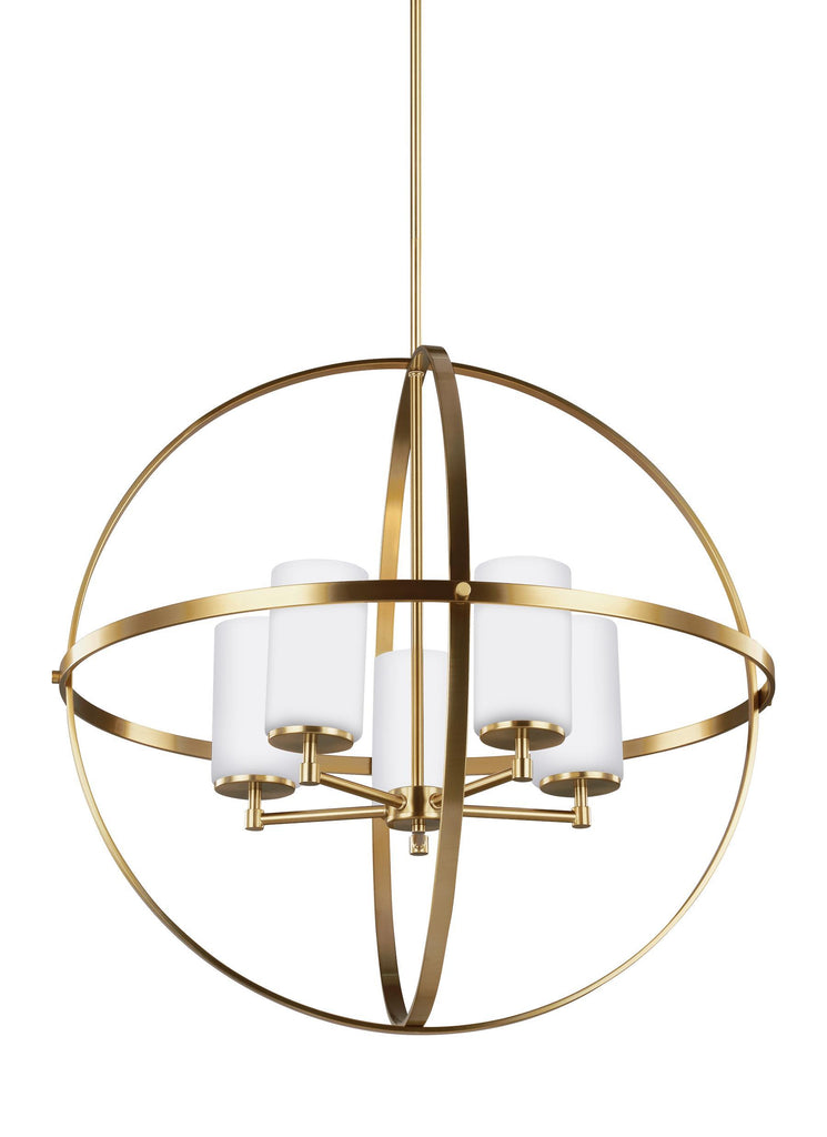 Alturas Five Light Chandelier - Satin Bronze Ceiling Sea Gull Lighting 