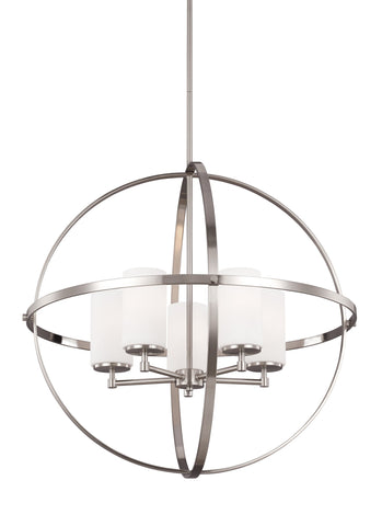 Alturas Five Light Chandelier - Brushed Nickel Ceiling Sea Gull Lighting 