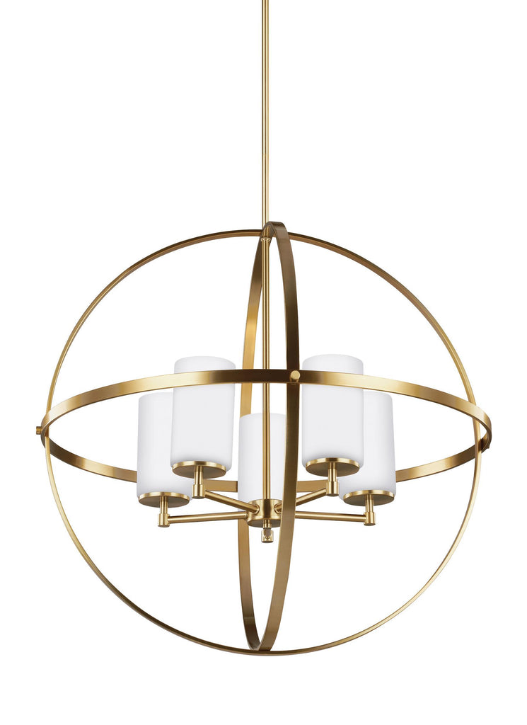 Alturas Five Light LED Chandelier - Satin Bronze Ceiling Sea Gull Lighting 