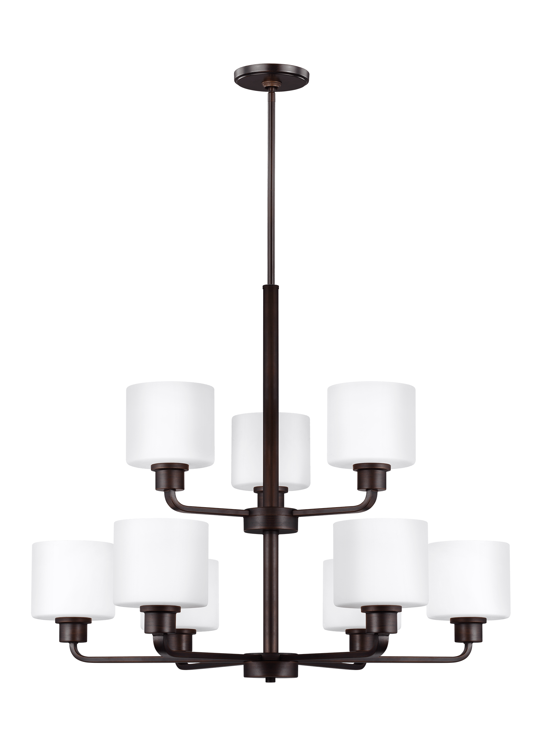 Canfield Nine Light Chandelier - Burnt Sienna Ceiling Sea Gull Lighting 