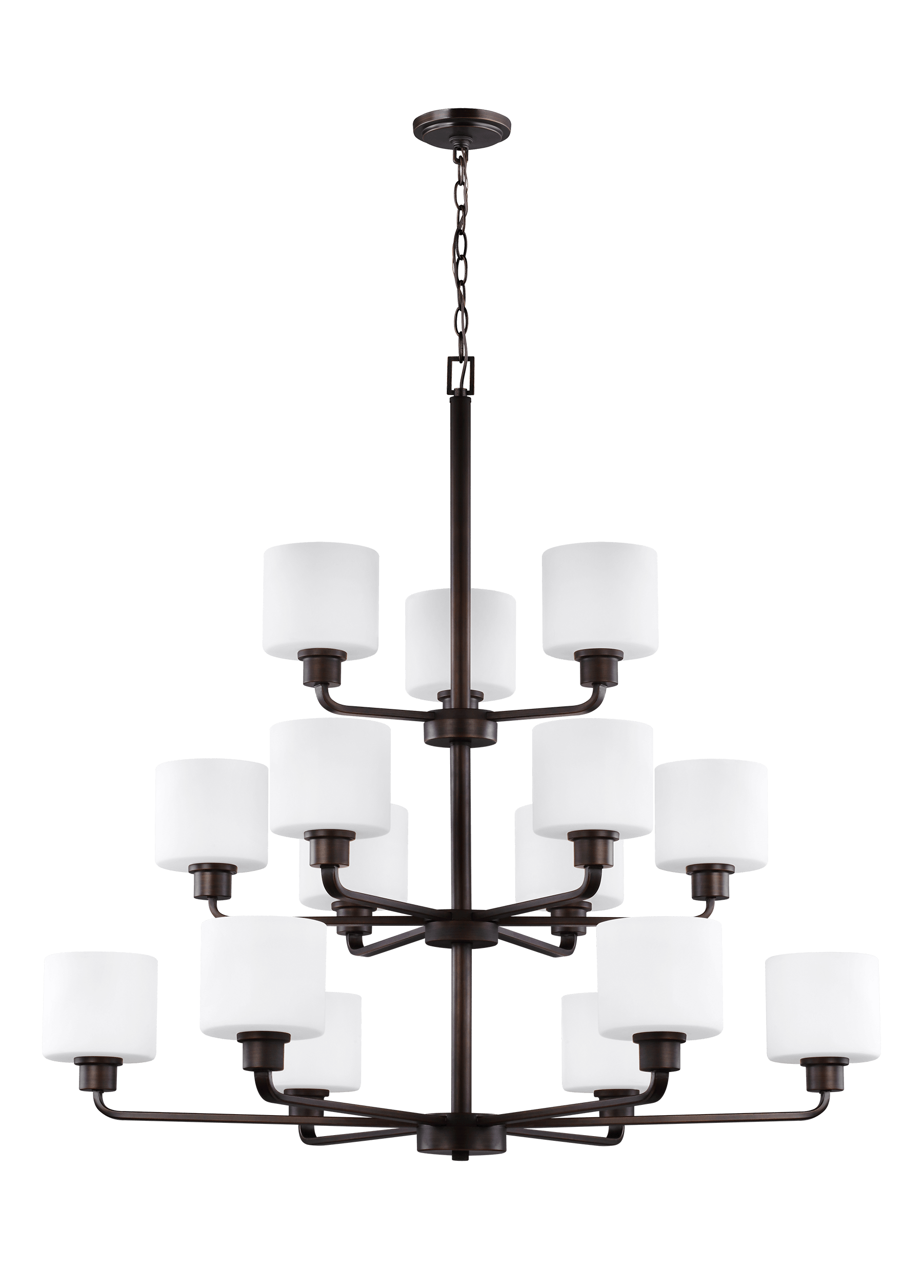 Canfield Fifteen Light Chandelier - Burnt Sienna Ceiling Sea Gull Lighting 