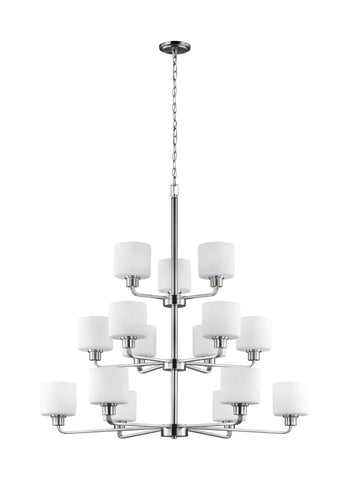 Canfield Fifteen Light LED Chandelier - Brushed Nickel