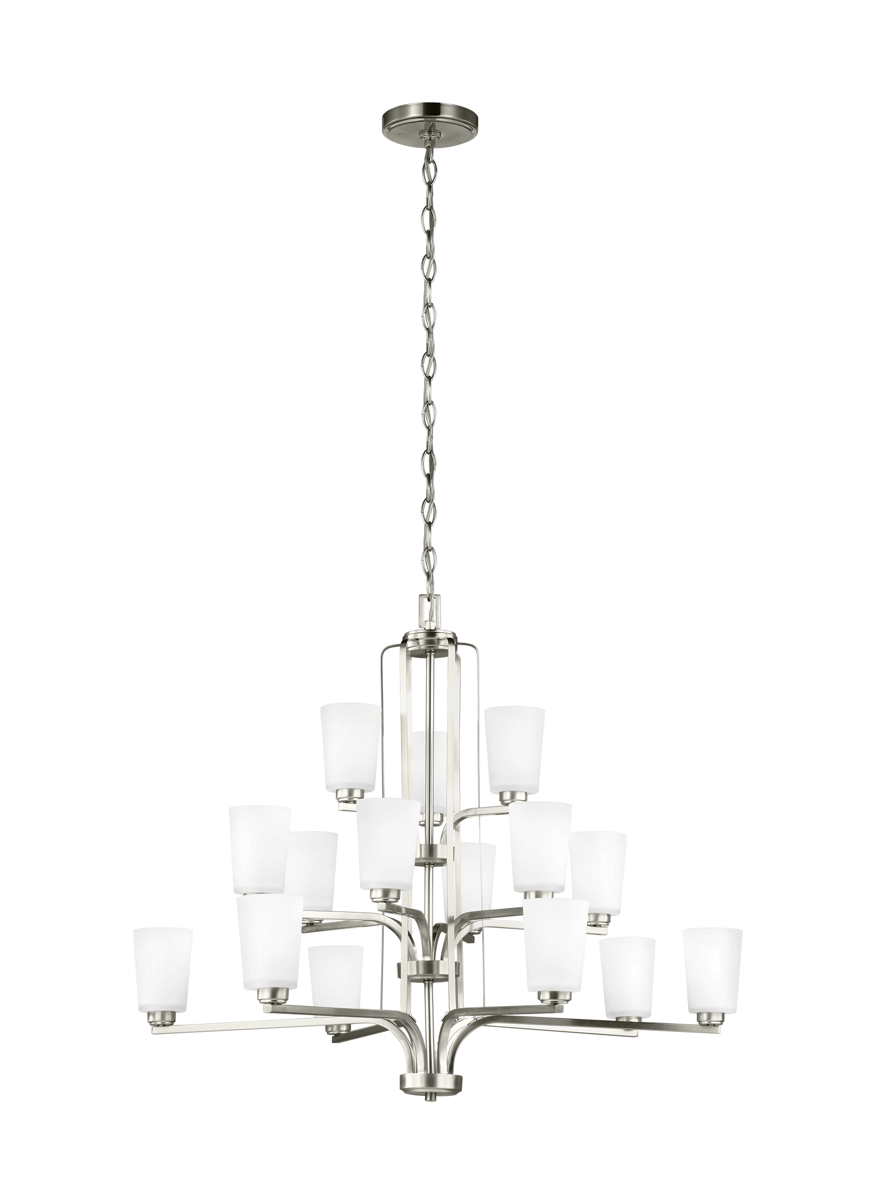 Franport Fifteen Light Chandelier - Brushed Nickel Ceiling Sea Gull Lighting 