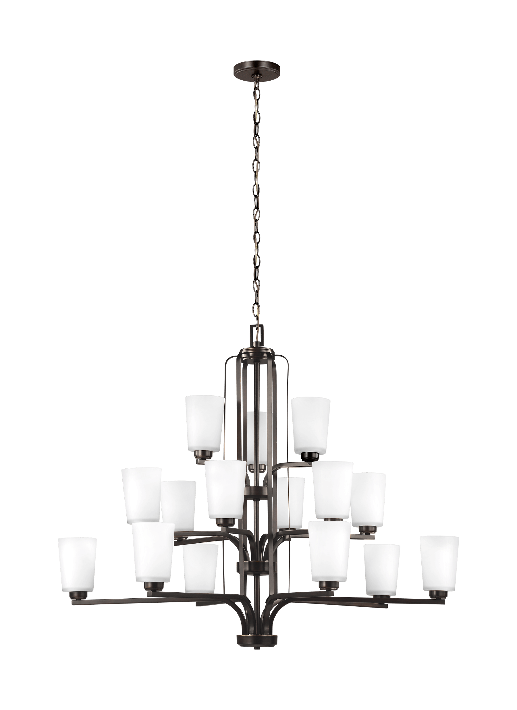 Franport Fifteen Light LED Chandelier - Burnt Sienna Ceiling Sea Gull Lighting 