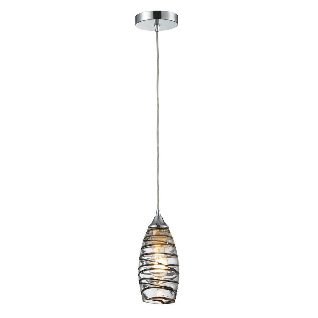 Twister Pendant In Polished Chrome And Vine Wrap Glass Ceiling Elk Lighting 