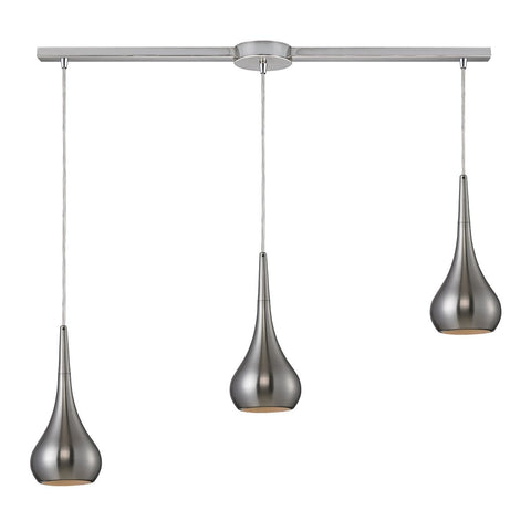 Lindsey 3 Light Pendant In Satin Nickel Ceiling Elk Lighting 