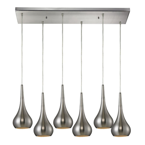 Lindsey 6 Light Pendant In Satin Nickel Ceiling Elk Lighting 