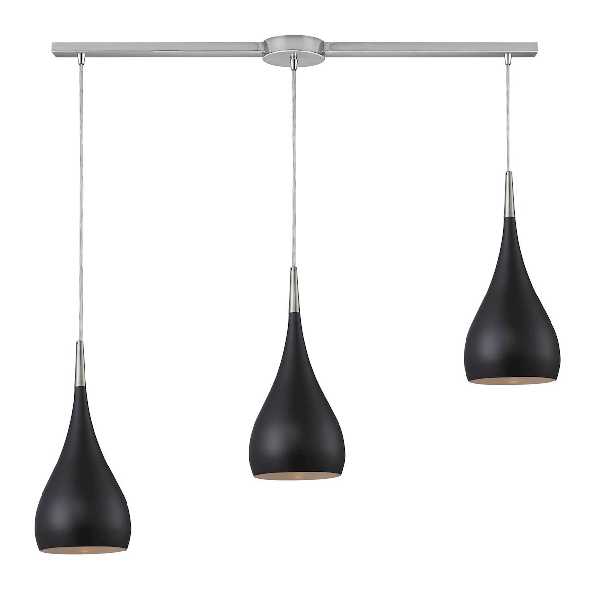 Lindsey 3 Light Pendant In Oiled Bronze And Satin Nickel Ceiling Elk Lighting 