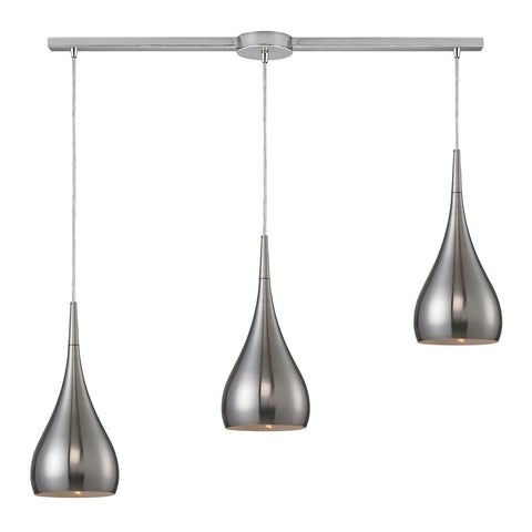 Lindsey 3 Light Pendant In Satin Nickel Ceiling Elk Lighting 