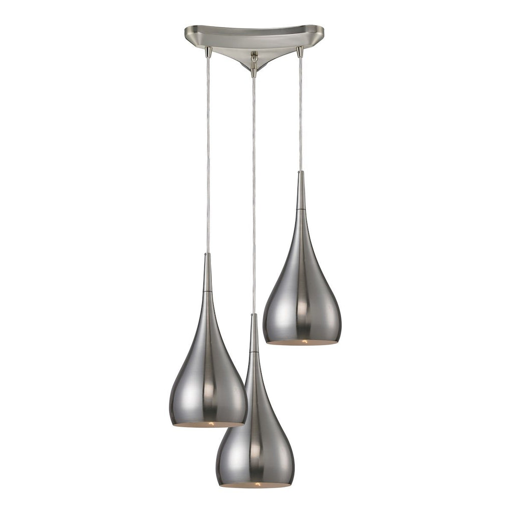 Lindsey 3 Light Pendant In Satin Nickel Ceiling Elk Lighting 