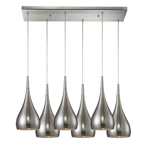 Lindsey 6 Light Pendant In Satin Nickel Ceiling Elk Lighting 