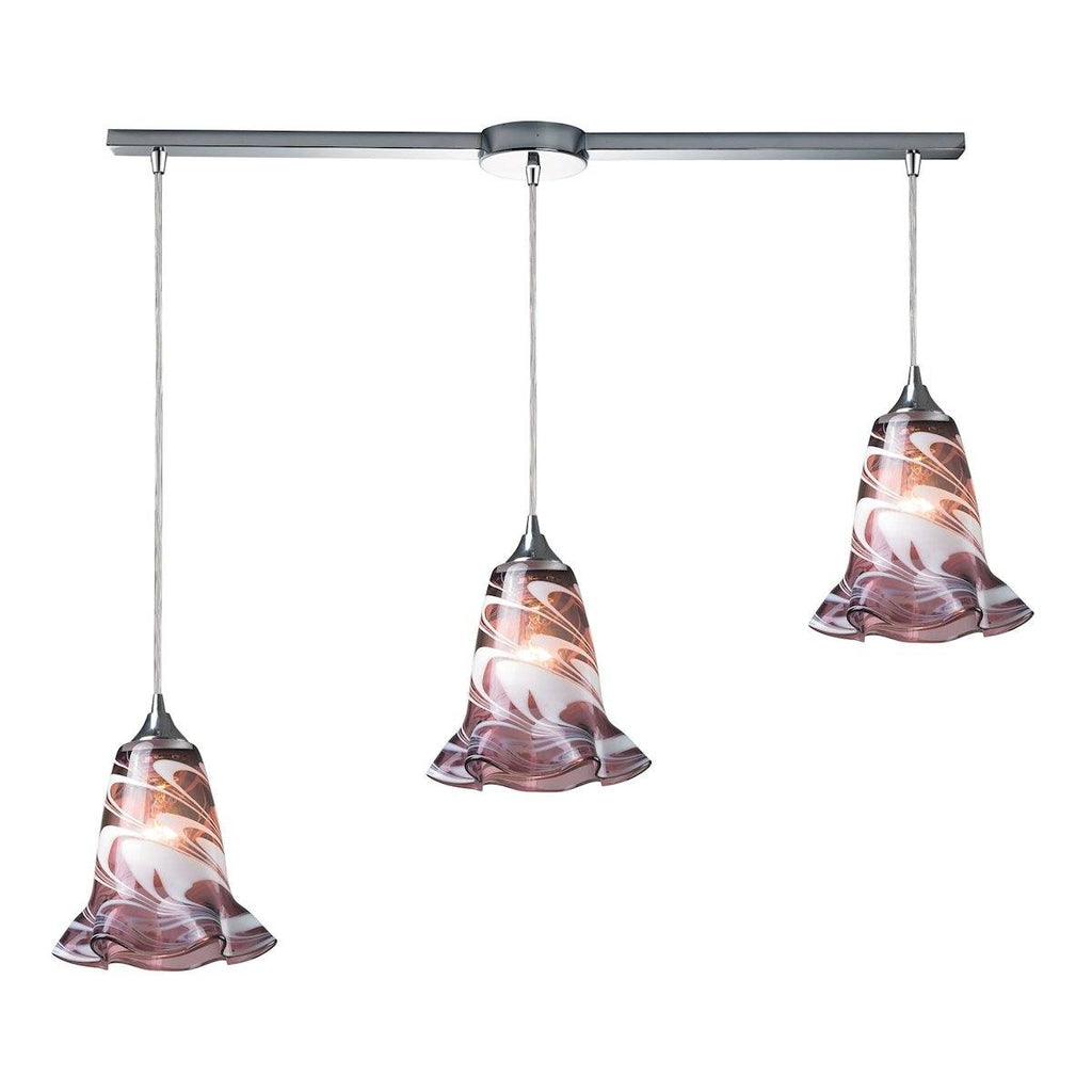 Vestido 3 Light Pendant In Polished Chrome Ceiling Elk Lighting 