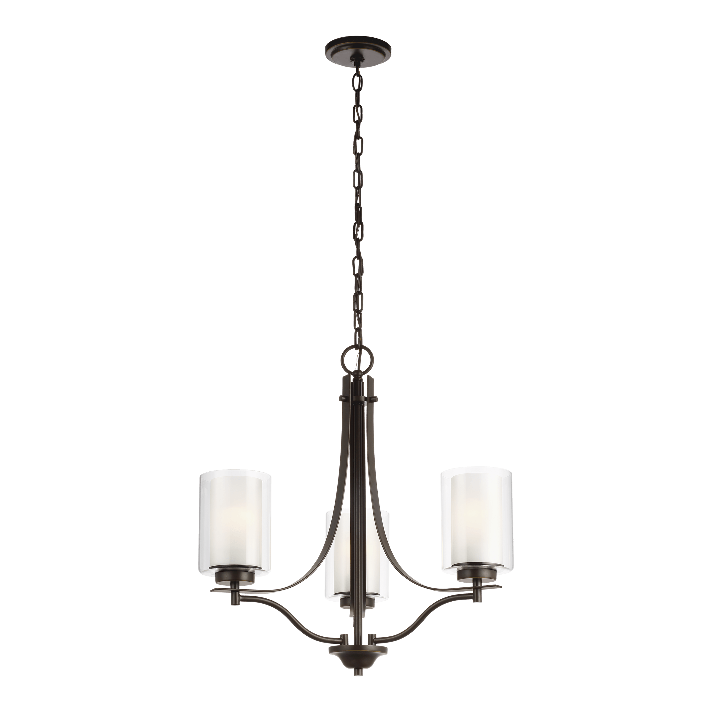 Elmwood Park Three Light Chandelier - Heirloom Bronze Ceiling Sea Gull Lighting 