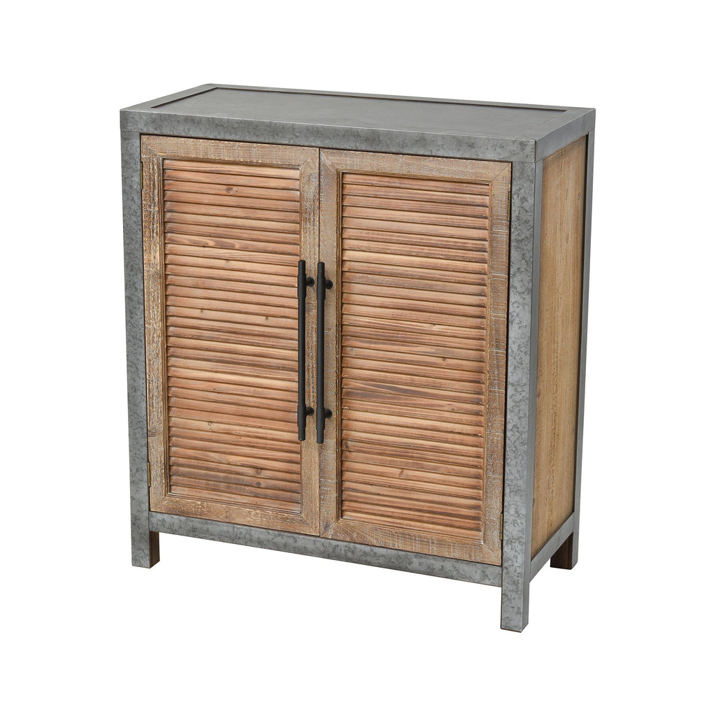 Badlands Drifted Oak with Aged Iron 2-Door Wood and Metal Chest Furniture Sterling 