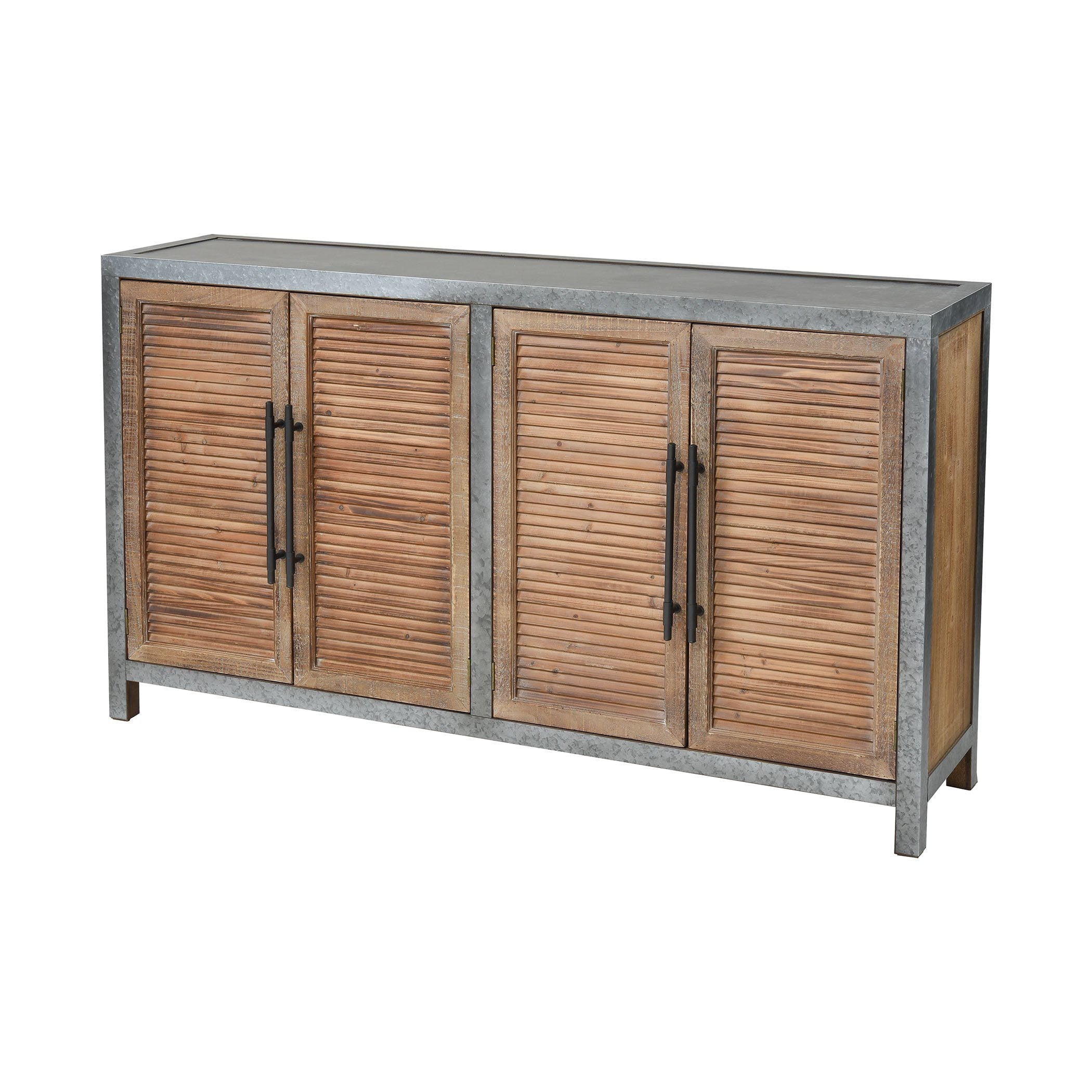 Badlands Drifted Oak with Aged Iron 2-Door Wood and Metal Cabinet Furniture Sterling 