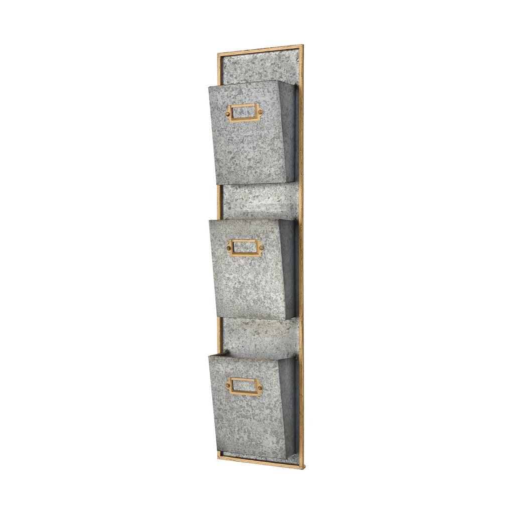 Whitepark Bay Wall Organizer in Pewter and Gold Furniture ELK Home 