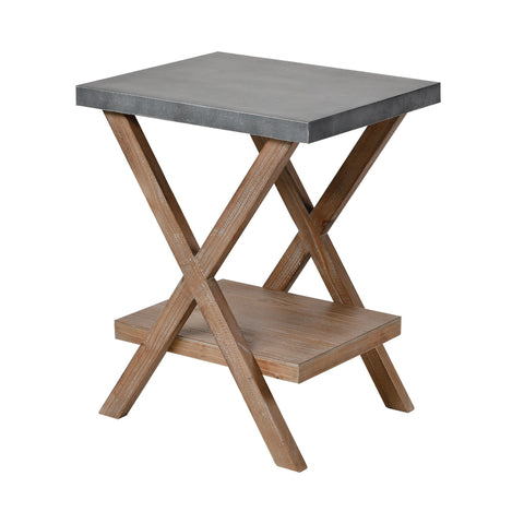Winterfell Accent Table in Natural Wood and Antique Galvanized Steel Furniture ELK Home 