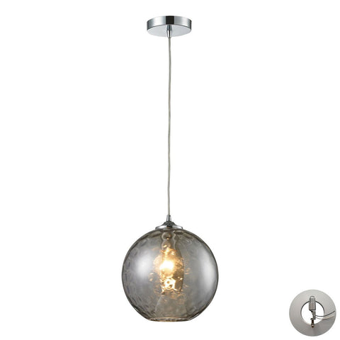 Watersphere 1 Light Pendant In Polished Chrome And Smoke Glass - Includes Recessed Lighting Kit Ceiling Elk Lighting 