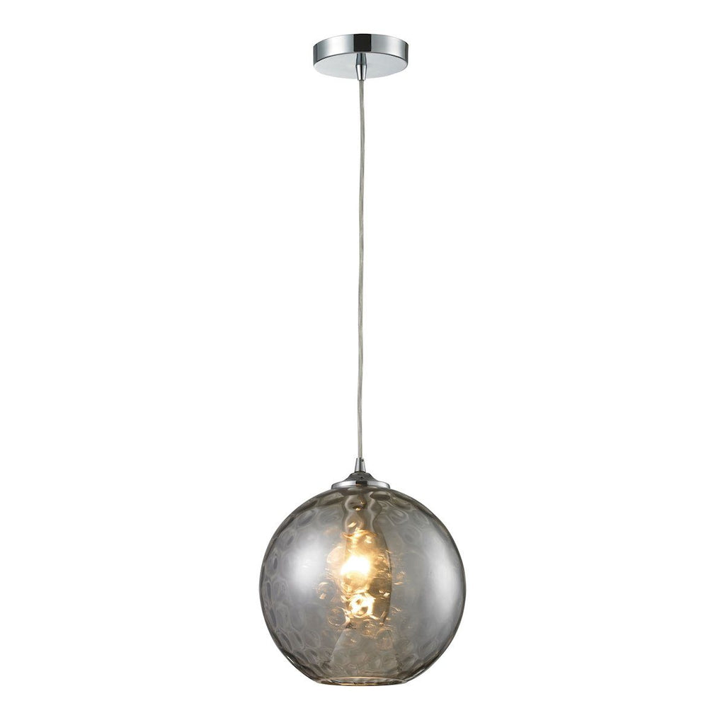 Watersphere 1 Light Pendant In Polished Chrome And Smoke Glass Ceiling Elk Lighting 