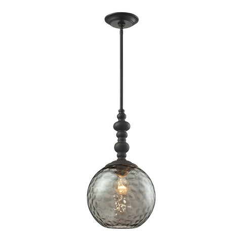 Watersphere 1 Light Pendant In Oil Rubbed Bronze And Smoke Glass Ceiling Elk Lighting 
