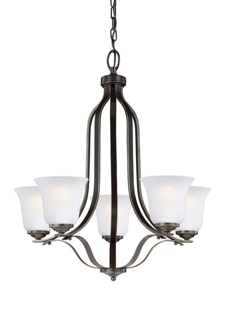 Emmons Five Light Chandelier - Heirloom Bronze Ceiling Sea Gull Lighting 