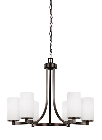 Hettinger Six Light Chandelier - Burnt Sienna Ceiling Sea Gull Lighting 