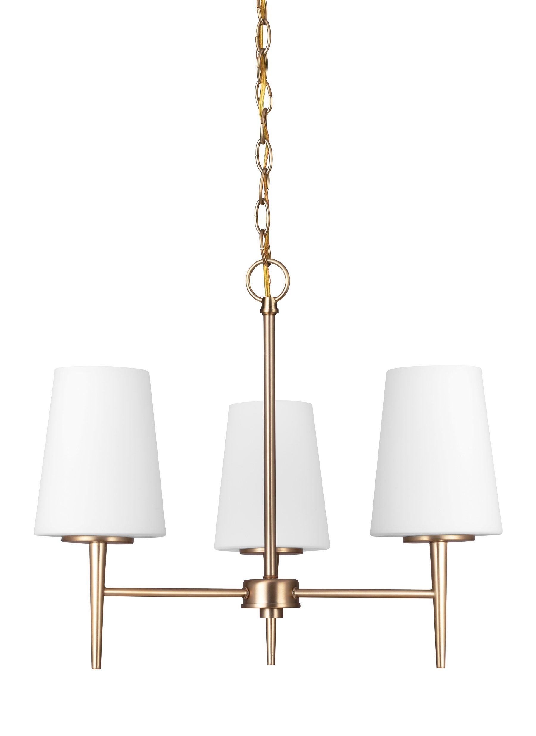 Driscoll Three Light Chandelier - Satin Bronze Ceiling Sea Gull Lighting 