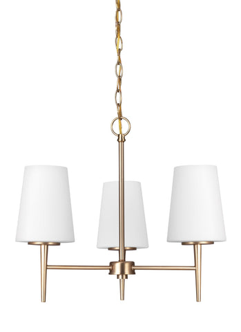 Driscoll Three Light LED Chandelier - Satin Bronze Ceiling Sea Gull Lighting 