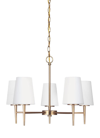 Driscoll Five Light LED Chandelier - Satin Bronze Ceiling Sea Gull Lighting 