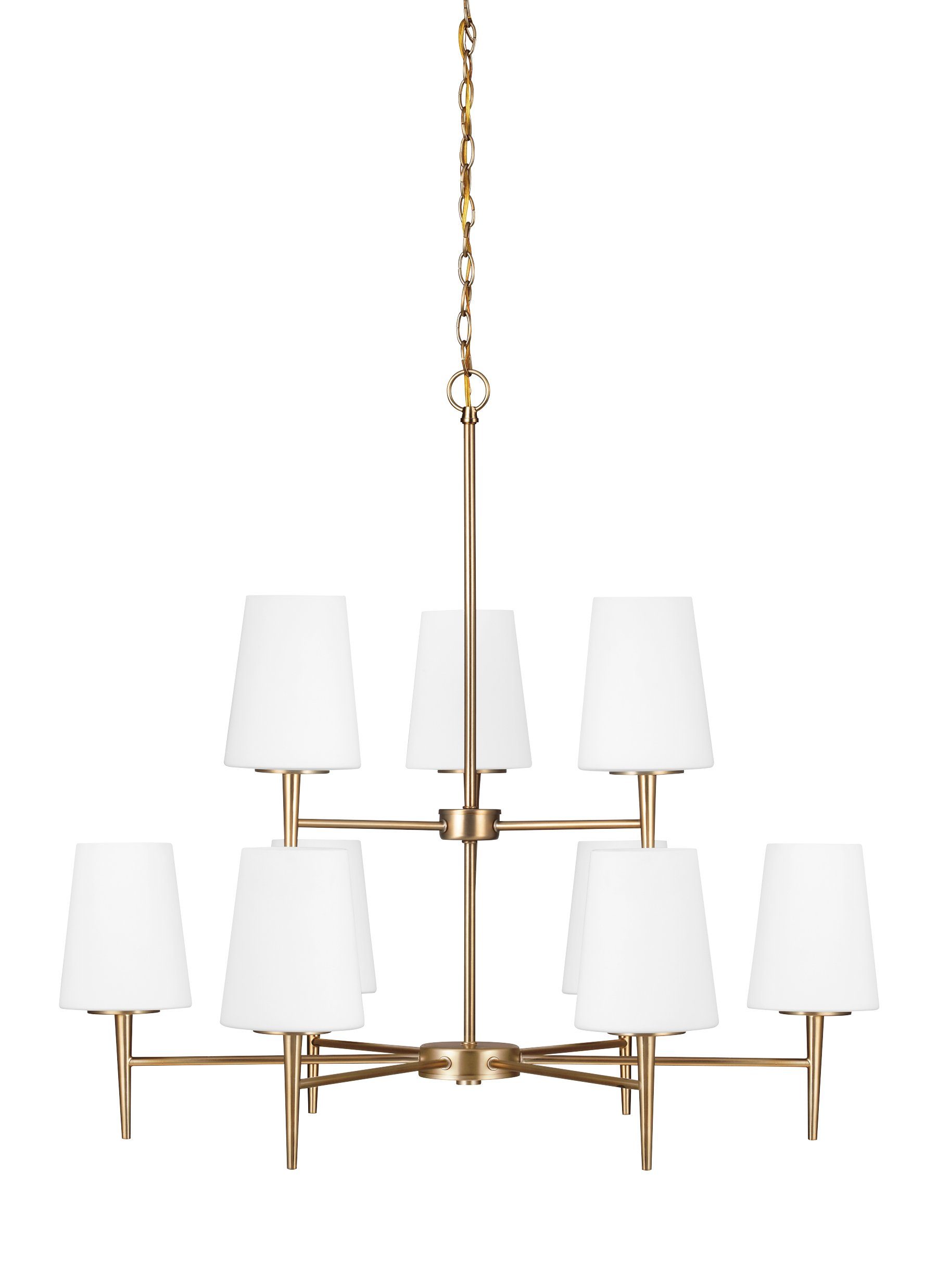 Driscoll Nine Light Chandelier - Satin Bronze Ceiling Sea Gull Lighting 