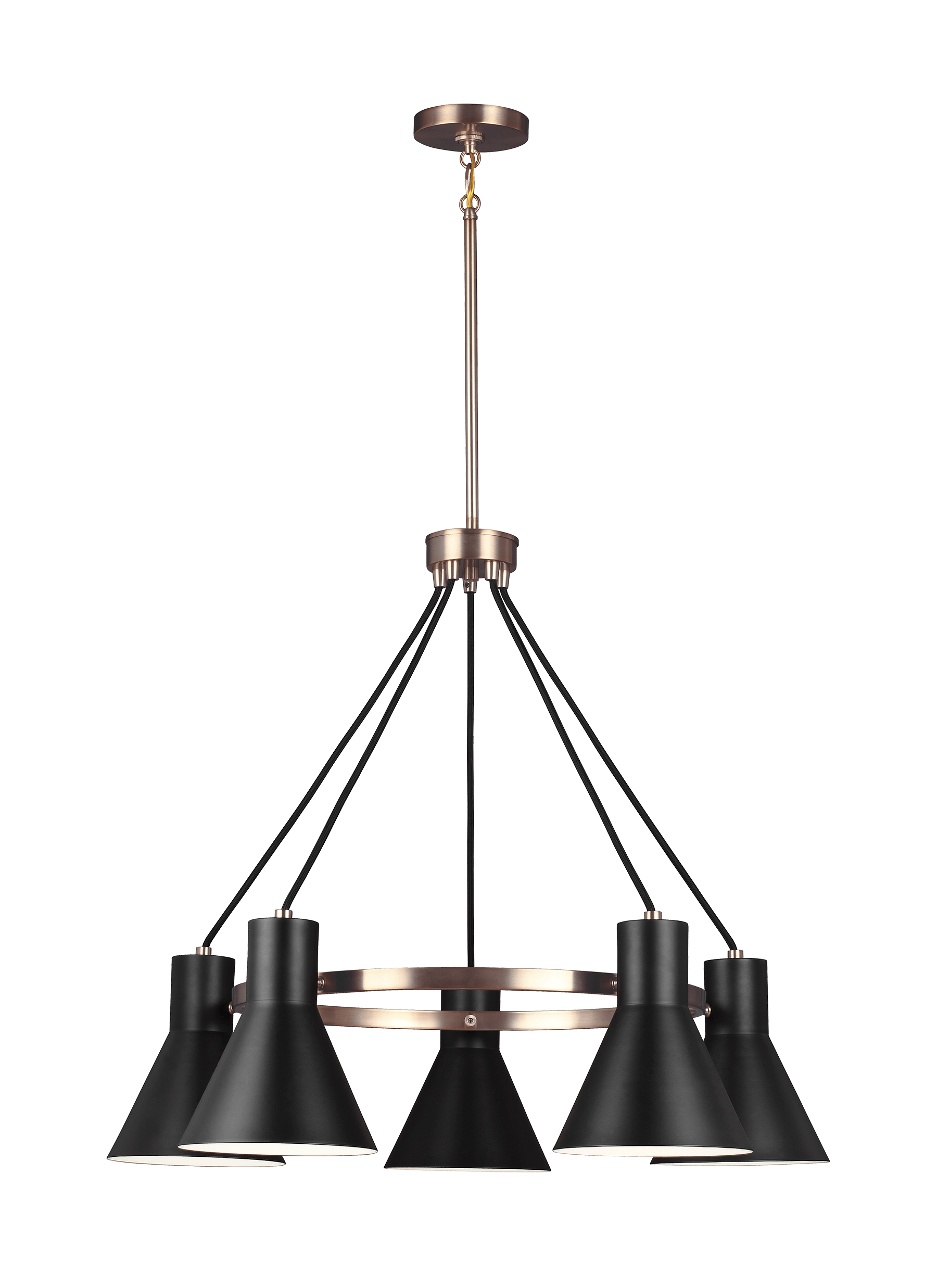 Towner Five Light Chandelier - Satin Bronze / Black Ceiling Sea Gull Lighting 