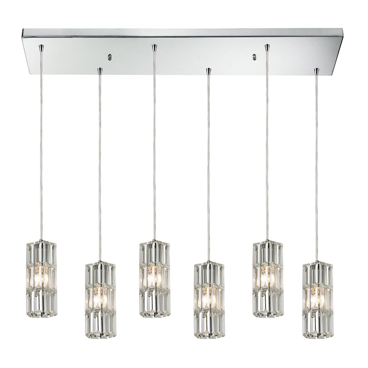 Cynthia 6 Light Pendant In Polished Chrome And Clear K9 Crystal Ceiling Elk Lighting 