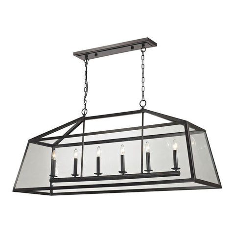 Alanna 6 Light Pendant In Oil Rubbed Bronze And Clear Glass Ceiling Elk Lighting 